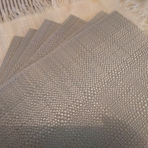 6 NWOT pale silver placemats